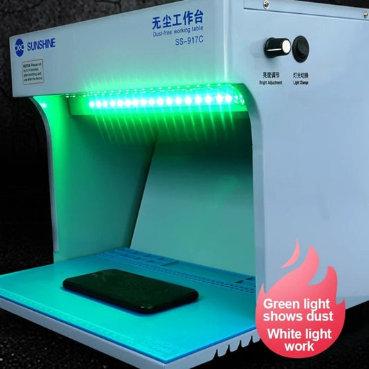 SUNSHINE SS - 917C Mobile Phone Screen Repair Dust - free Workbench Green White Light Dual Lamps Dust Display Lamp Operator Bench, US Plug, EU Plug - ORIWHIZ