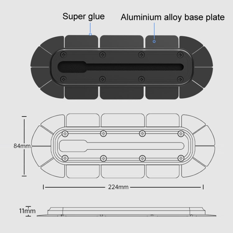 SUV Car Modified Central Control Bracket Base Slider, Paste Rail Base, Screw Rail Base, Paste Elliptical Base, 1 inch Rail Ball Head - ORIWHIZ