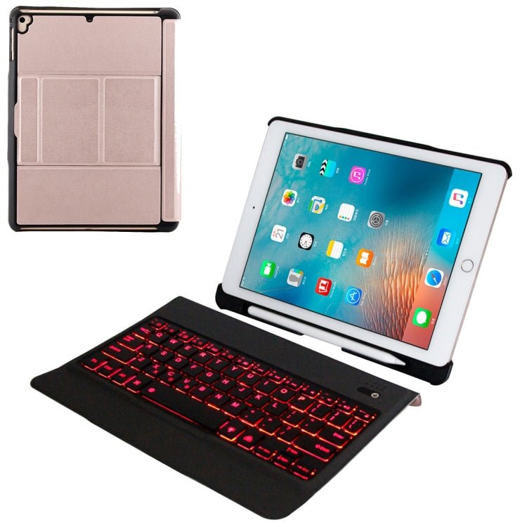T - 201D Detachable Bluetooth 3.0 Ultra - thin Keyboard + Lambskin Texture Leather Tablet Case for iPad Air / Air 2 / iPad Pro 9.7 inch, Support Multi - angle Adjustment / Backlight, T - 201D - ORIWHIZApple AccessoriesiPad KeyboardiPad Keyboard For iPad Pro