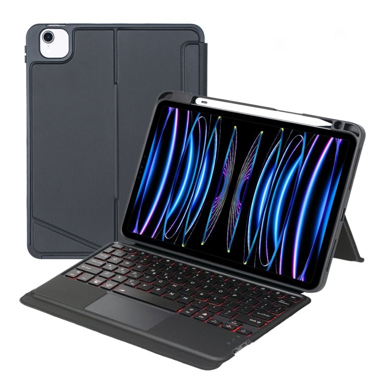 T11 - AS For iPad Air 11 2025 / Air 5 / 4 10.9 / Pro 11 2022&2021&2020&2018 Touch Backlight Split Type Bluetooth Keyboard Leather Case, T11 - AS - ORIWHIZApple AccessoriesiPad KeyboardiPad Keyboard Universal