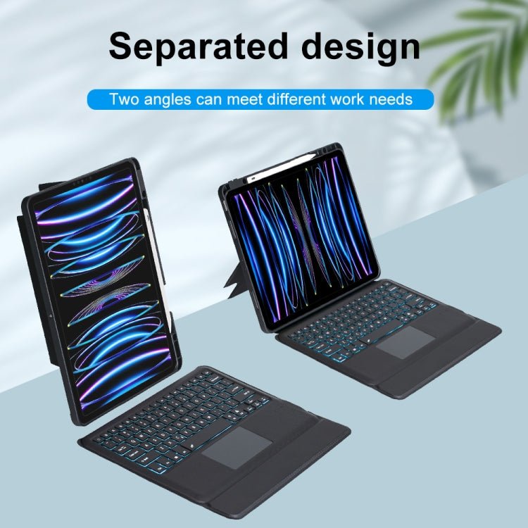 T129 - AS For iPad Air 13 2025 / Pro 12.9 2022 / 2021 / 2020 / 2018 Touch Backlight Split Type Bluetooth Keyboard Leather Case, T129 - AS - ORIWHIZApple AccessoriesiPad KeyboardiPad Keyboard For iPad Pro