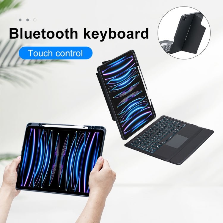 T129 - AS For iPad Air 13 2025 / Pro 12.9 2022 / 2021 / 2020 / 2018 Touch Backlight Split Type Bluetooth Keyboard Leather Case, T129 - AS - ORIWHIZApple AccessoriesiPad KeyboardiPad Keyboard For iPad Pro