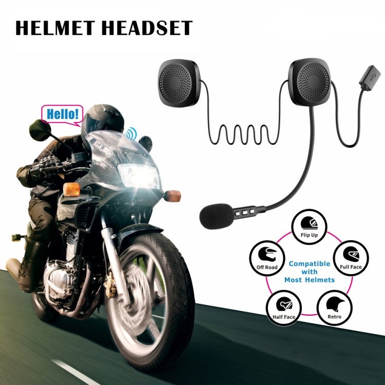 T2 Bluetooth V5.0 Helmet Headset 5V for Motorcycle Driving with Anti - interference Microphone - ORIWHIZConsumer ElectronicsMotorcycle Walkie TalkieWalkie Talkie