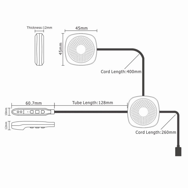 T2 Bluetooth V5.0 Helmet Headset 5V for Motorcycle Driving with Anti - interference Microphone - ORIWHIZConsumer ElectronicsMotorcycle Walkie TalkieWalkie Talkie