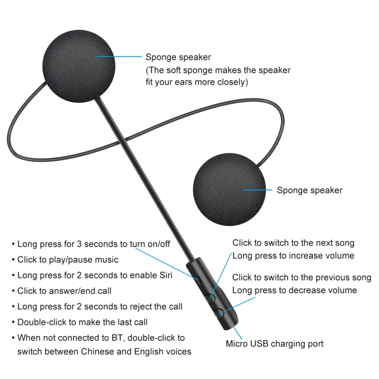 T4 Motorcycle Helmet Bluetooth Headsets BT 5.0 Stereo Automatically Connect to Support SIRI, T4 - ORIWHIZConsumer ElectronicsMotorcycle Walkie TalkieWalkie Talkie