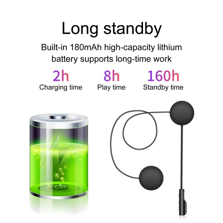 T4 Motorcycle Helmet Bluetooth Headsets BT 5.0 Stereo Automatically Connect to Support SIRI, T4 - ORIWHIZConsumer ElectronicsMotorcycle Walkie TalkieWalkie Talkie