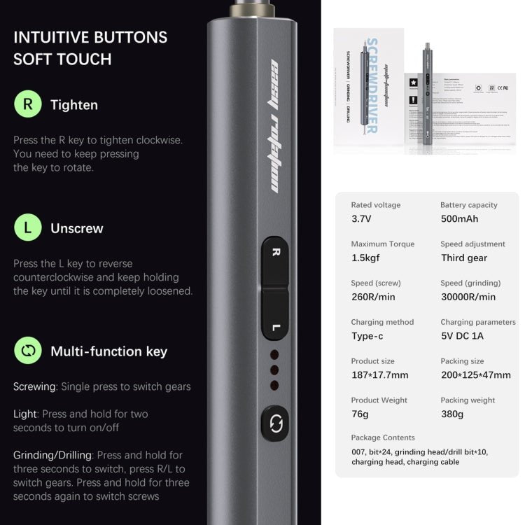 TBK 007 Adjustable Multifunctional Grinding Screwdriver Set, TBK 007 - ORIWHIZ
