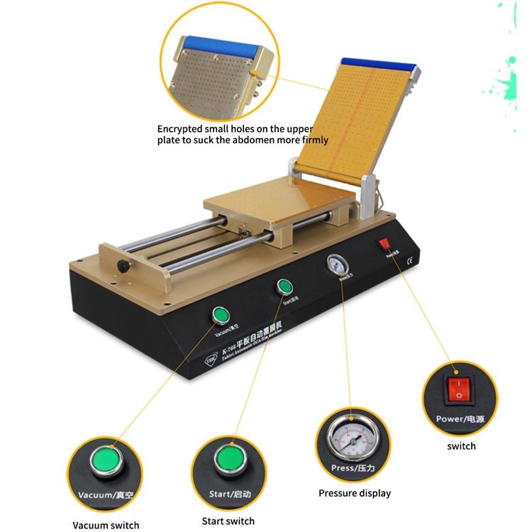 TBK - 766 12 inch Tablet Automatic OCA Laminator Machine Polarizer Film Laminator Machine for LCD Repair Built - in Vacuum Pump, TBK - 766 - ORIWHIZ