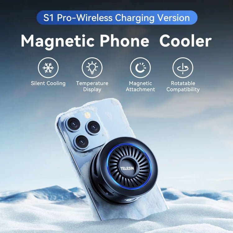 TELESIN Magnetic Phone Cooler Radiator For Live Streaming, With Wireless Charging, Without Wireless Charging - ORIWHIZApple AccessoriesCooling Fan RadiatorGaming Accessories