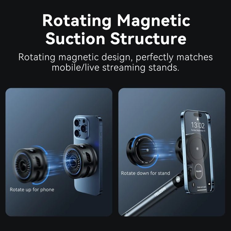 TELESIN Magnetic Phone Cooler Radiator For Live Streaming, With Wireless Charging, Without Wireless Charging - ORIWHIZApple AccessoriesCooling Fan RadiatorGaming Accessories