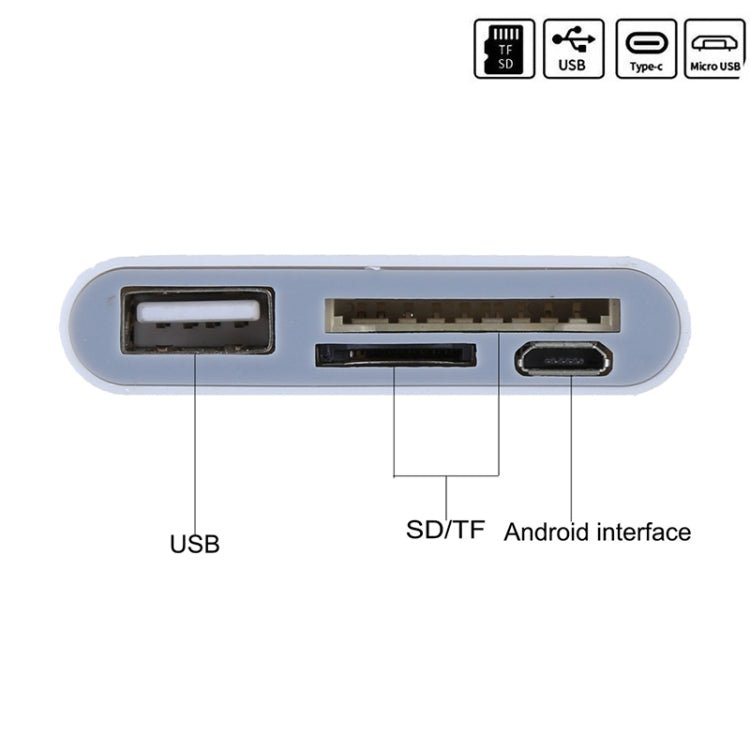 TF + SD Card + USB Port to USB - C / Type - C Adapter Card Reader Connection Kit with LED Indicator Light - ORIWHIZ