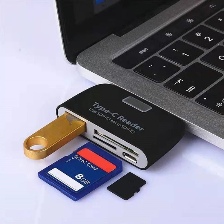 TF + SD Card + USB Port to USB - C / Type - C Adapter Card Reader Connection Kit with LED Indicator Light - ORIWHIZ