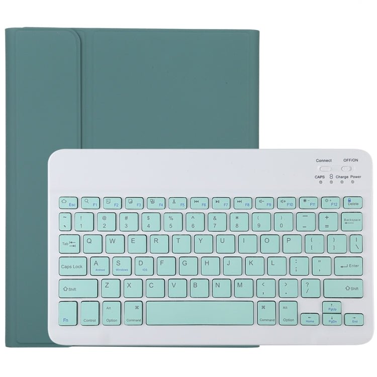 TG11B Detachable Bluetooth Green Keyboard + Microfiber Leather Tablet Case for iPad Pro 11 inch (2020), with Pen Slot & Holder, Green Keyboard - ORIWHIZApple AccessoriesiPad KeyboardiPad Keyboard For iPad Pro