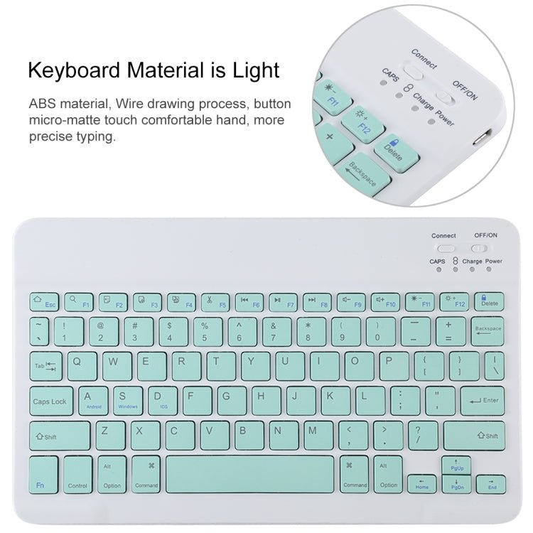 TG11B Detachable Bluetooth Green Keyboard + Microfiber Leather Tablet Case for iPad Pro 11 inch (2020), with Pen Slot & Holder, Green Keyboard - ORIWHIZApple AccessoriesiPad KeyboardiPad Keyboard For iPad Pro