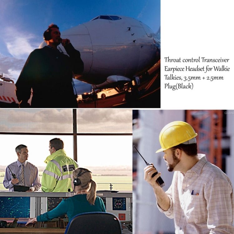 Throat control Transceiver Earpiece Headset for Walkie Talkies, 3.5mm + 2.5mm Plug - ORIWHIZConsumer ElectronicsWalkie TalkieWalkie Talkie Microphones & Headsets