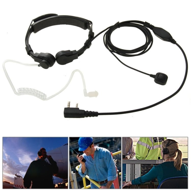 Throat control Transceiver Earpiece Headset for Walkie Talkies, 3.5mm + 2.5mm Plug - ORIWHIZConsumer ElectronicsWalkie TalkieWalkie Talkie Microphones & Headsets
