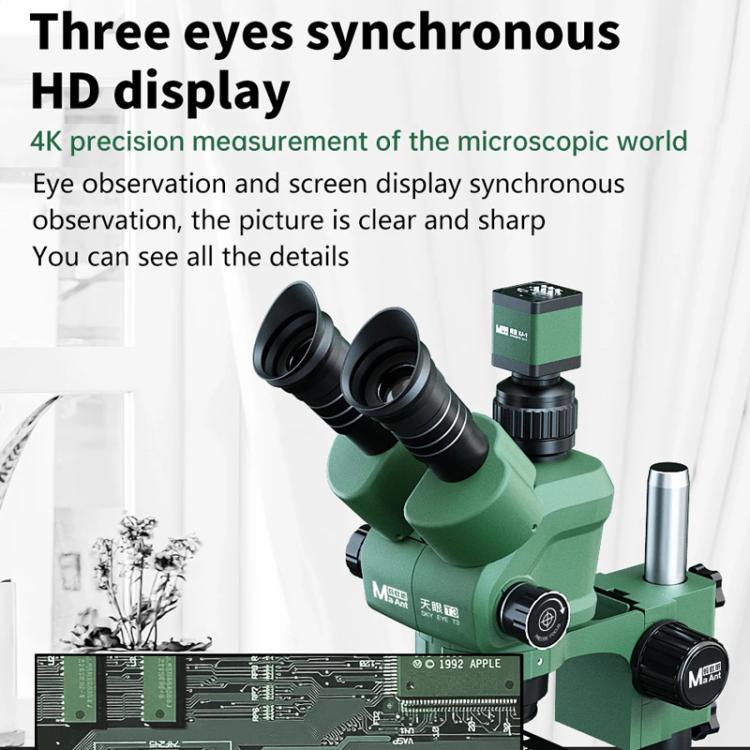 Trinocular Stereo Microscope Optical Cell Phone Repair HD Electronic Circuit Board Microscope, MaAnt T3 - ORIWHIZ