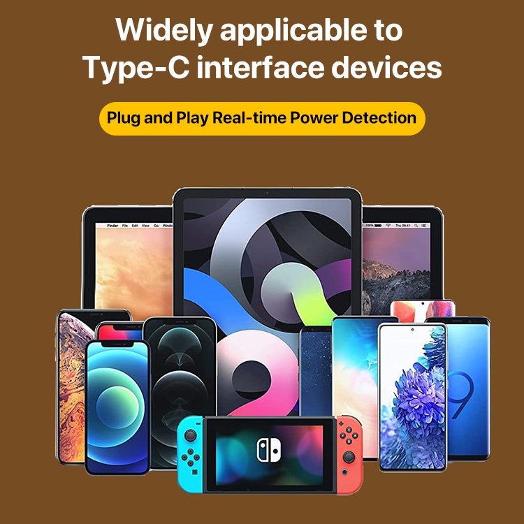 Type - C Male to Type - C Female 240W Full - featured Adapter with Digital Display - ORIWHIZ