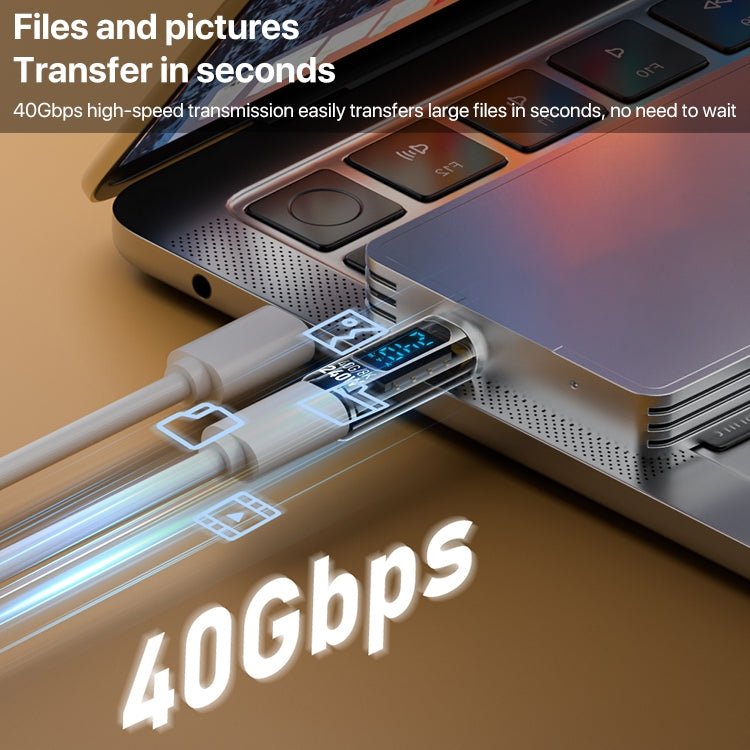 Type - C Male to Type - C Female 240W Full - featured Adapter with Digital Display - ORIWHIZ