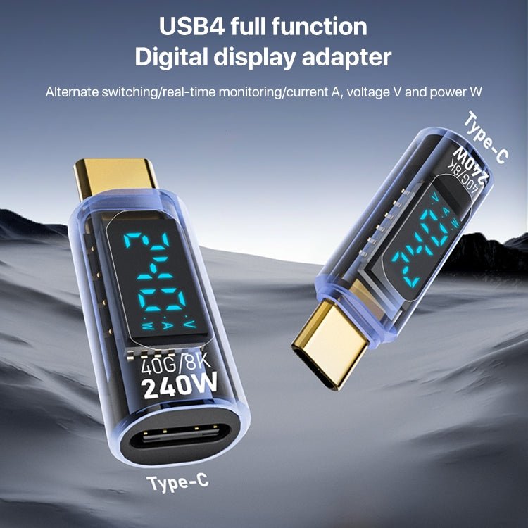 Type - C Male to Type - C Female 240W Full - featured Adapter with Digital Display - ORIWHIZ