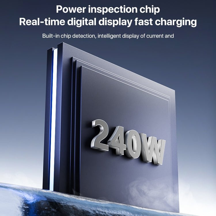 Type - C Male to Type - C Female 240W Full - featured Adapter with Digital Display - ORIWHIZ