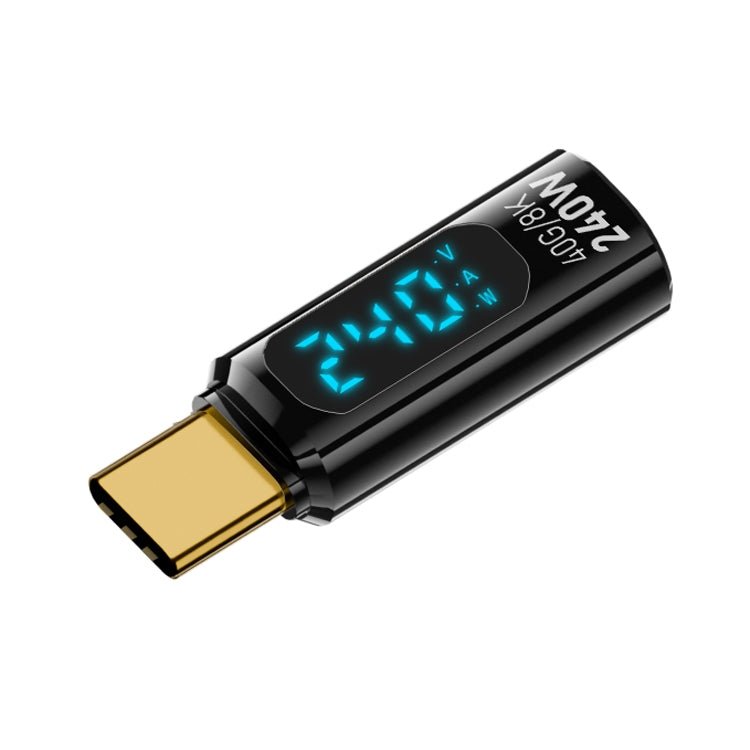 Type - C Male to Type - C Female 240W Full - featured Adapter with Digital Display - ORIWHIZ