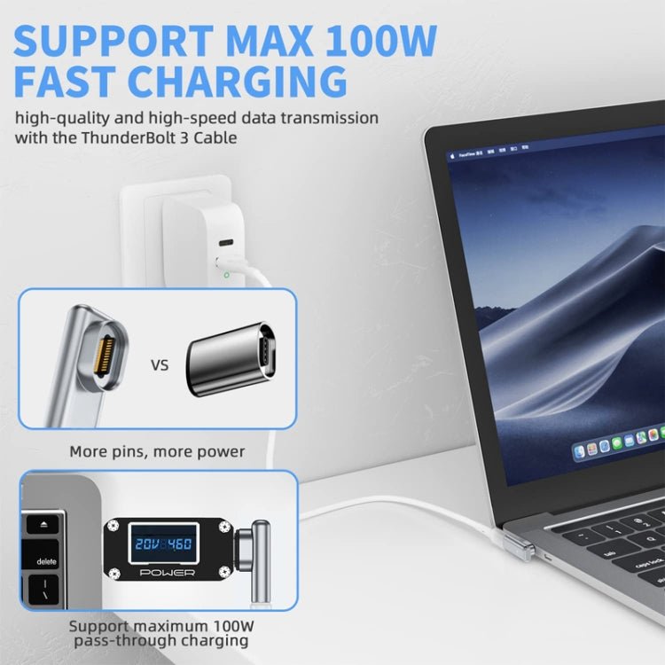 TZ30 PD100W 24Pin Fast Charge Type - C / USB - C Magnetic Elbow Adapter For MacBook Notebook Connector - ORIWHIZ