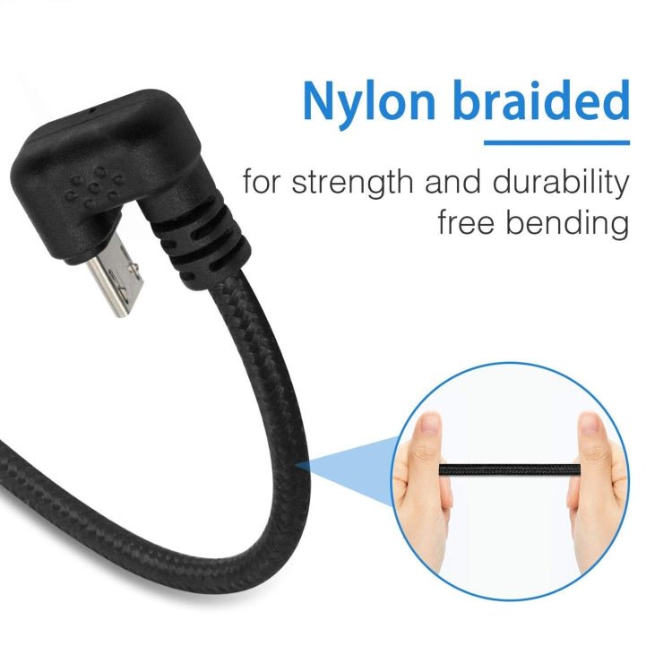 U - shaped Micro USB Male to USB Male Nylon Braid Charge Data Cable, Micro USB to USB - ORIWHIZ