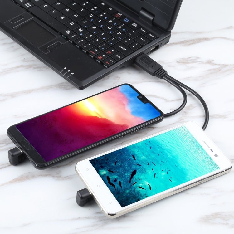 U - shaped USB - C / Type - C Male + Micro USB Male to USB Cable, Type - C + Micro USB to USB - ORIWHIZ