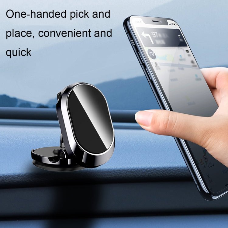 U18 Mini Car Foldable Rotating Magnetic Mobile Phone Navigation Holder, U18 (Black), U18 (Silver) - ORIWHIZ