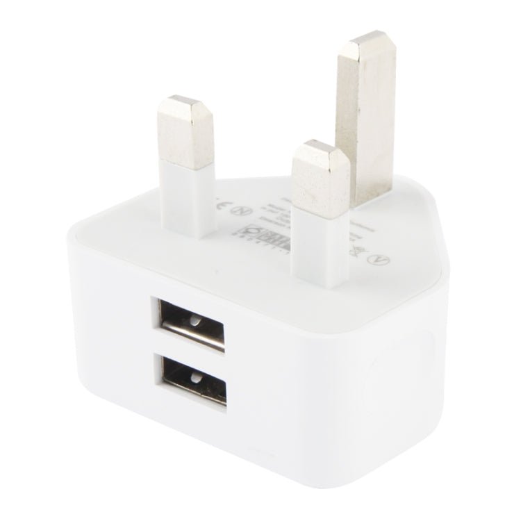 UK Plug 5V 2.1A Dual Port USB Charge Adapter - ORIWHIZ