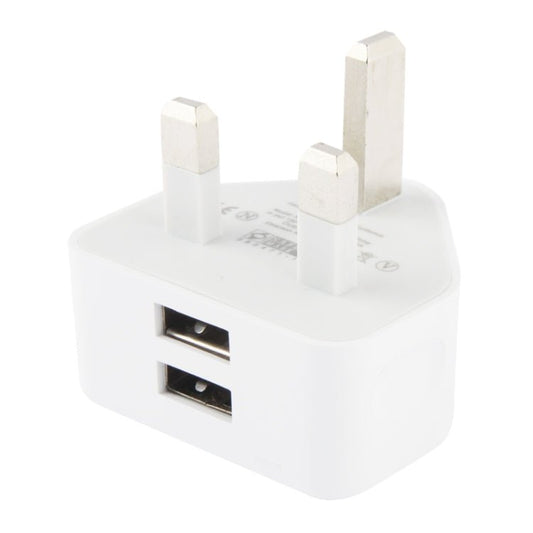 UK Plug 5V 2.1A Dual Port USB Charge Adapter - ORIWHIZ