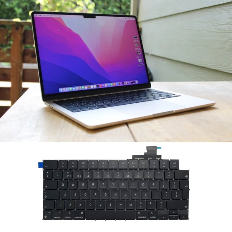 UK Version Keyboard for MacBook Air M2 13 2022 A2681, A2681 2022 (UK Version) - ORIWHIZ