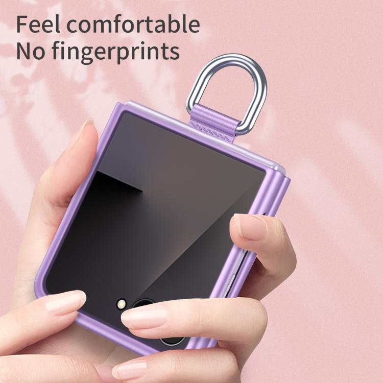 Ultra Thin Silk Belt Ring Skin Feel Phone Case, For Samsung Galaxy Flip7 5G - ORIWHIZGalaxy Z Flip7 5GGalaxy Z Flip7 5G CasesSamsung Accessories