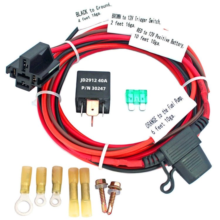 Universal 12V Electric Fuel Pump Relay Kit, Electric Fuel Pump Relay Kit - ORIWHIZCar Replacement PartsDIY CablesIn Car
