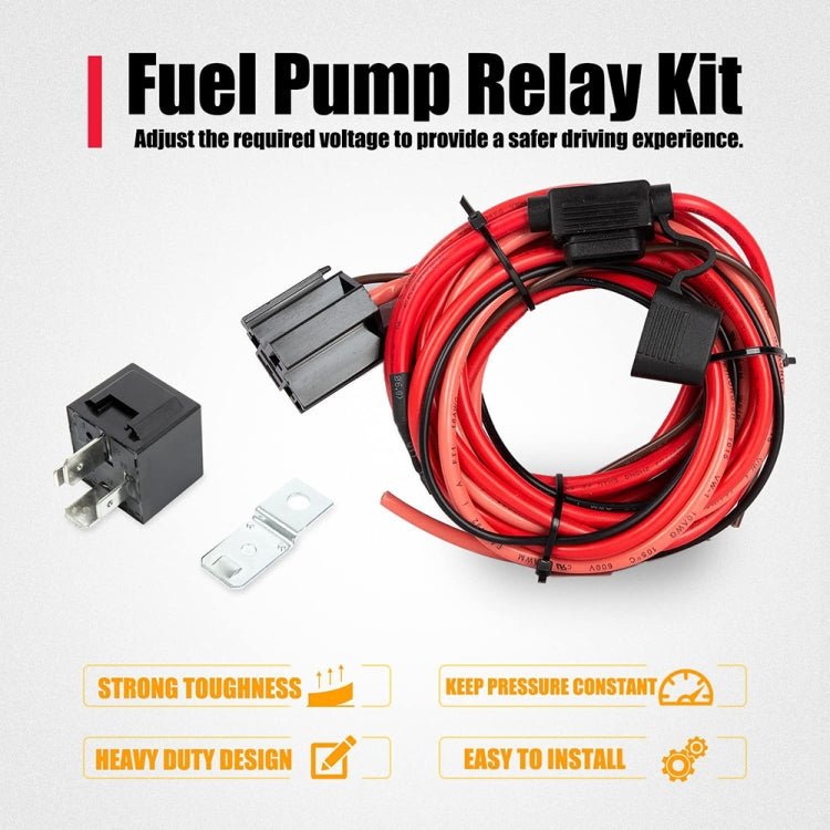 Universal 12V Electric Fuel Pump Relay Kit, Electric Fuel Pump Relay Kit - ORIWHIZCar Replacement PartsDIY CablesIn Car