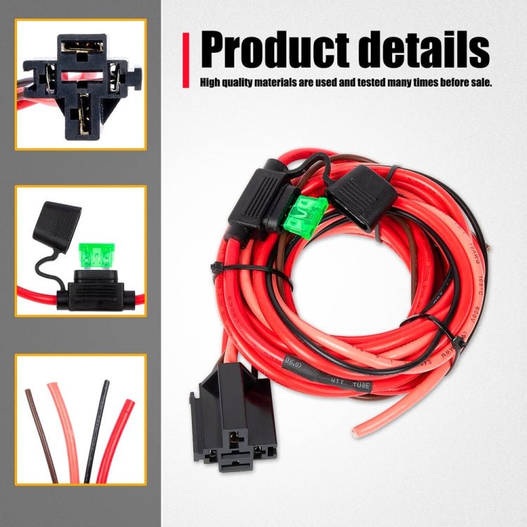 Universal 12V Electric Fuel Pump Relay Kit, Electric Fuel Pump Relay Kit - ORIWHIZCar Replacement PartsDIY CablesIn Car