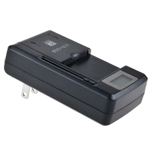 Universal Cell Phone Battery Charger with USB Output & LCD Display, US Plug, 800mA/1300mA - ORIWHIZ