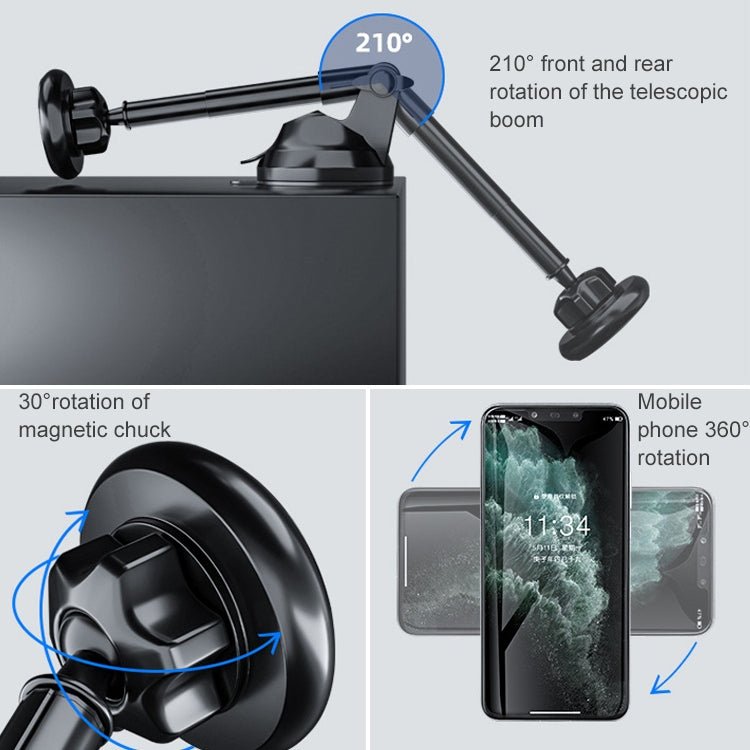 Universal Magnetic Retractable Rotating Car Mobile Phone Holder, Magnetic Retractable Rotating Phone Holder - ORIWHIZ