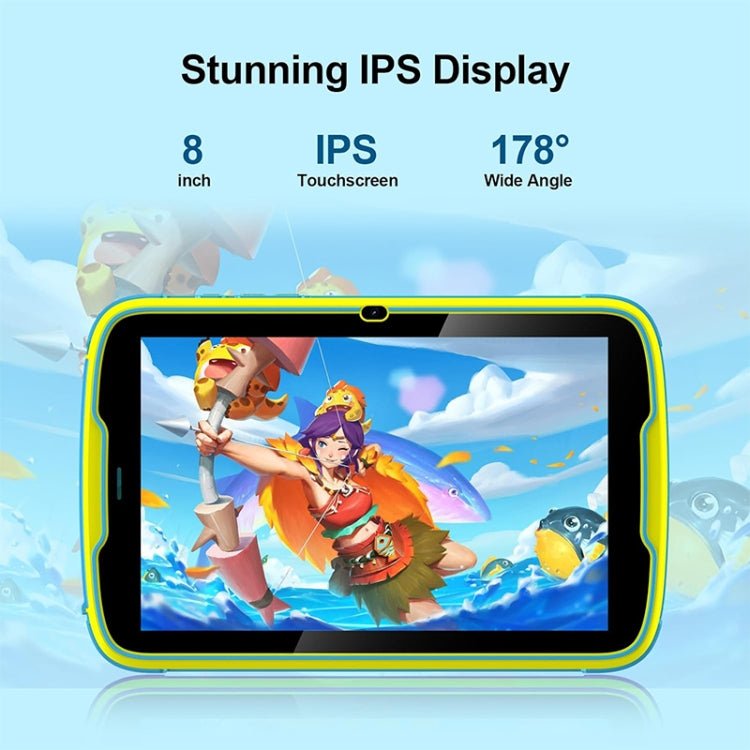 UNIWA Boxchip Tab 8 WiFi Kid Tablet, 8 inch Android 13 Allwinner A523 Octa Core CPU Support Google Play, 4GB+64GB - ORIWHIZ