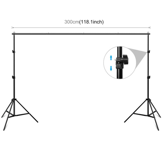 US Warehouse 2 x 3m Photo Studio Background Support Stand Backdrop Crossbar Bracket, 2 x 3m - ORIWHIZ