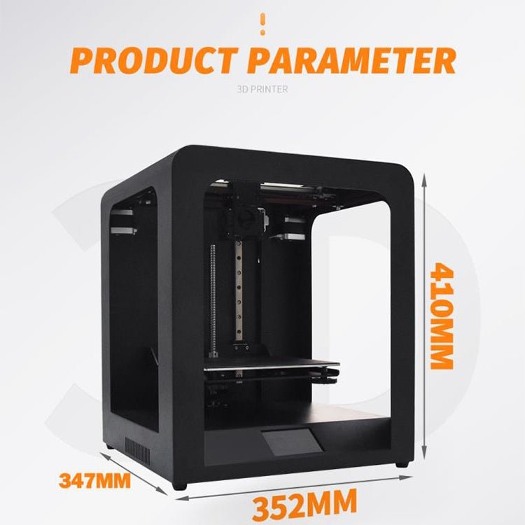 US Warehouse 3.5 inch Touch Screen Auto - leveling Pause Resume Printing Desktop 3D Printer with Crystal Glass Platform, 3.5 inch (Black) - ORIWHIZ
