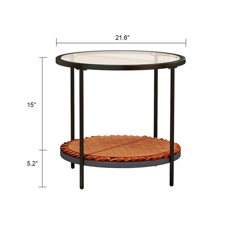 US Warehouse Coffee Table Share with Pets Multi - function Tempered Glass Round Shape Tabletop Tea Table, Size: 21.6x21.6x20.2 inch, 21.6x21.6x20.2 inch - ORIWHIZ