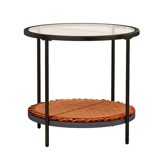US Warehouse Coffee Table Share with Pets Multi - function Tempered Glass Round Shape Tabletop Tea Table, Size: 21.6x21.6x20.2 inch, 21.6x21.6x20.2 inch - ORIWHIZ