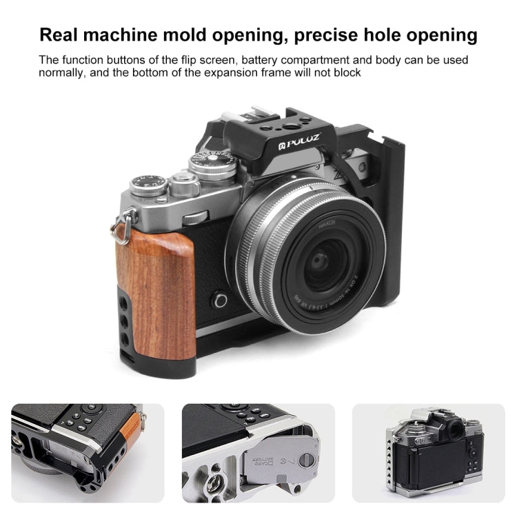 US Warehouse For Nikon ZFC PULUZ Wood Handle Metal Camera Cage Stabilizer Rig - ORIWHIZ