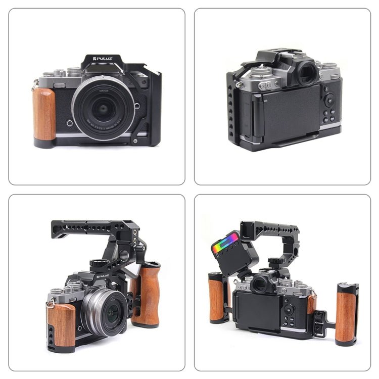 US Warehouse For Nikon ZFC PULUZ Wood Handle Metal Camera Cage Stabilizer Rig - ORIWHIZ