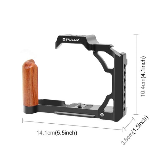 US Warehouse For Nikon ZFC PULUZ Wood Handle Metal Camera Cage Stabilizer Rig - ORIWHIZ
