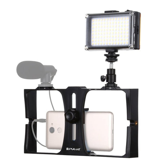 US Warehouse PULUZ 2 in 1 Vlogging Live Broadcast LED Selfie Light Smartphone Video Rig Kits with Cold Shoe Tripod Head for iPhone, Galaxy, Huawei, Xiaomi, HTC, LG, Google, and Other Smartphones, Vlogging Rig+Light, Vlogging Rig+Light(US) - ORIWHIZ