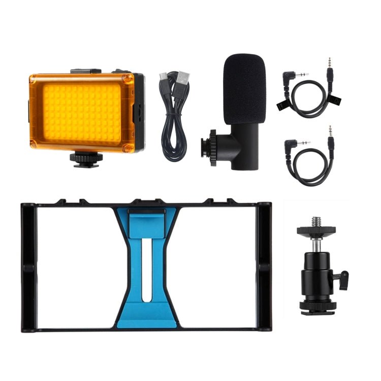 US Warehouse PULUZ 3 in 1 Vlogging Live Broadcast LED Selfie Light Smartphone Video Rig Kits with Microphone + Cold Shoe Tripod Head for iPhone, Galaxy, Huawei, Xiaomi, HTC, LG, Google, and Other Smartphones, 3 - in - 1, 3 - in - 1(Red), 3 - in - 1(US), 3 - in - 1(UAE) - ORIWHIZ