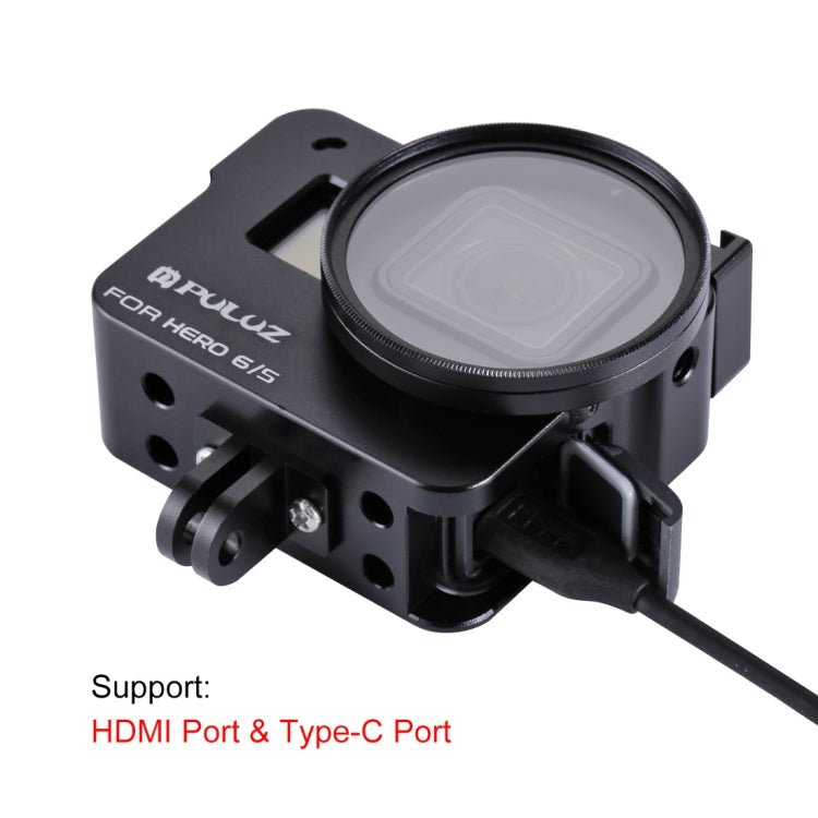 US Warehouse PULUZ Housing Shell CNC Aluminum Alloy Protective Cage with 52mm UV Lens for GoPro HERO(2018) /7 Black /6 /5, For HERO6 /5 No Frame UK Stock, For HERO6 /5 No Frame US Stock, For HERO6 /5 No Frame AE Stock, For HERO6 /5 No Frame - ORIWHIZ